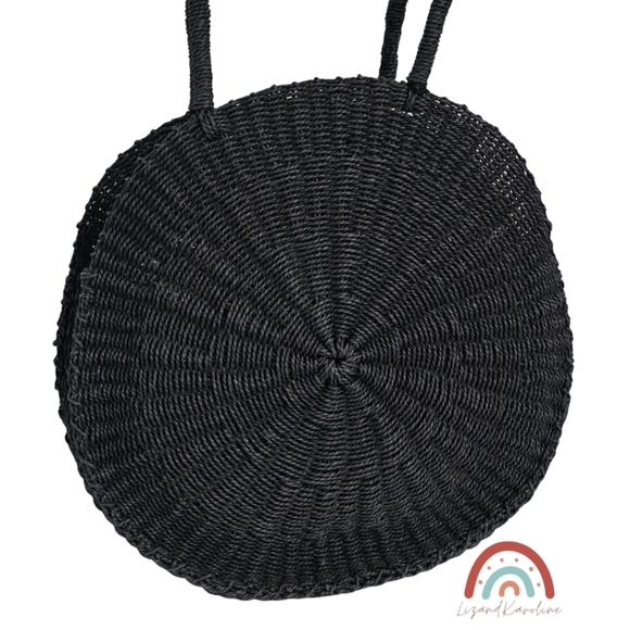 New! French Connection Oversized Circle Large Straw Tote Bag - Picture 6 of 16